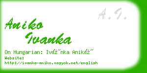 aniko ivanka business card